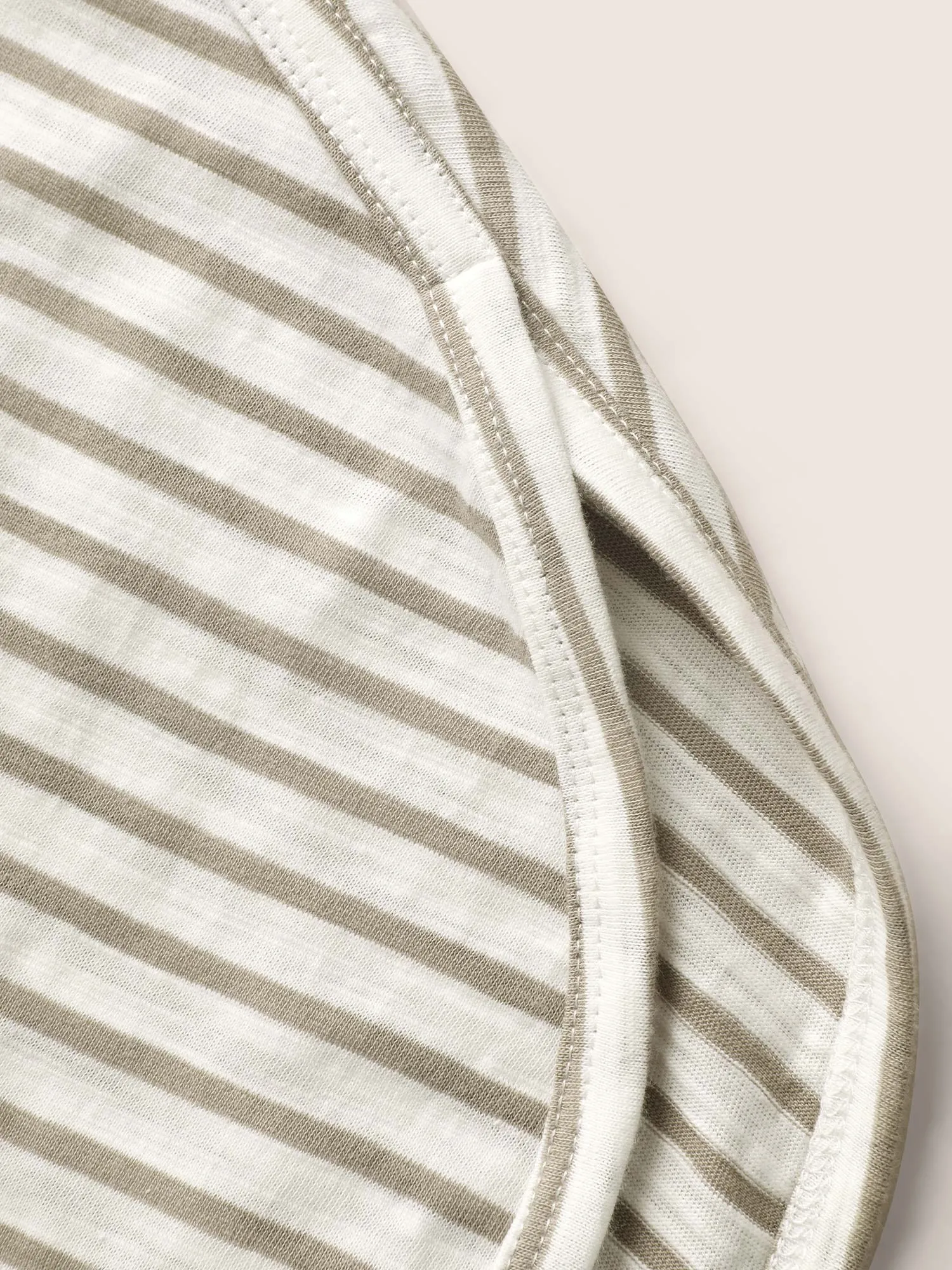 Cotton Striped Print Round Neck Petal Sleeve T-shirt sold by Bloomchic product image thumbnail 5