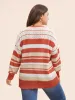 Striped Contrast Cut Out Drop Shoulder Pullover sold by Bloomchic