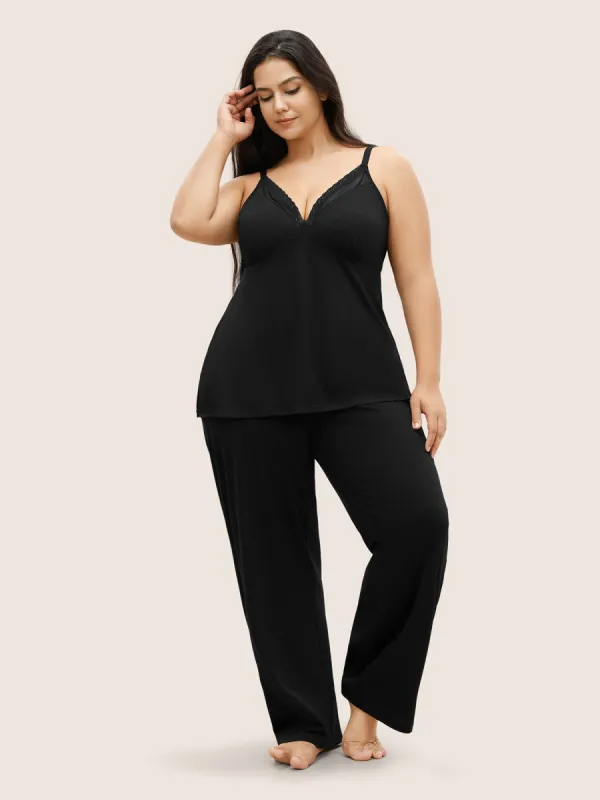 Solid Crochet Lace Mesh Loungewear Set sold by Bloomchic