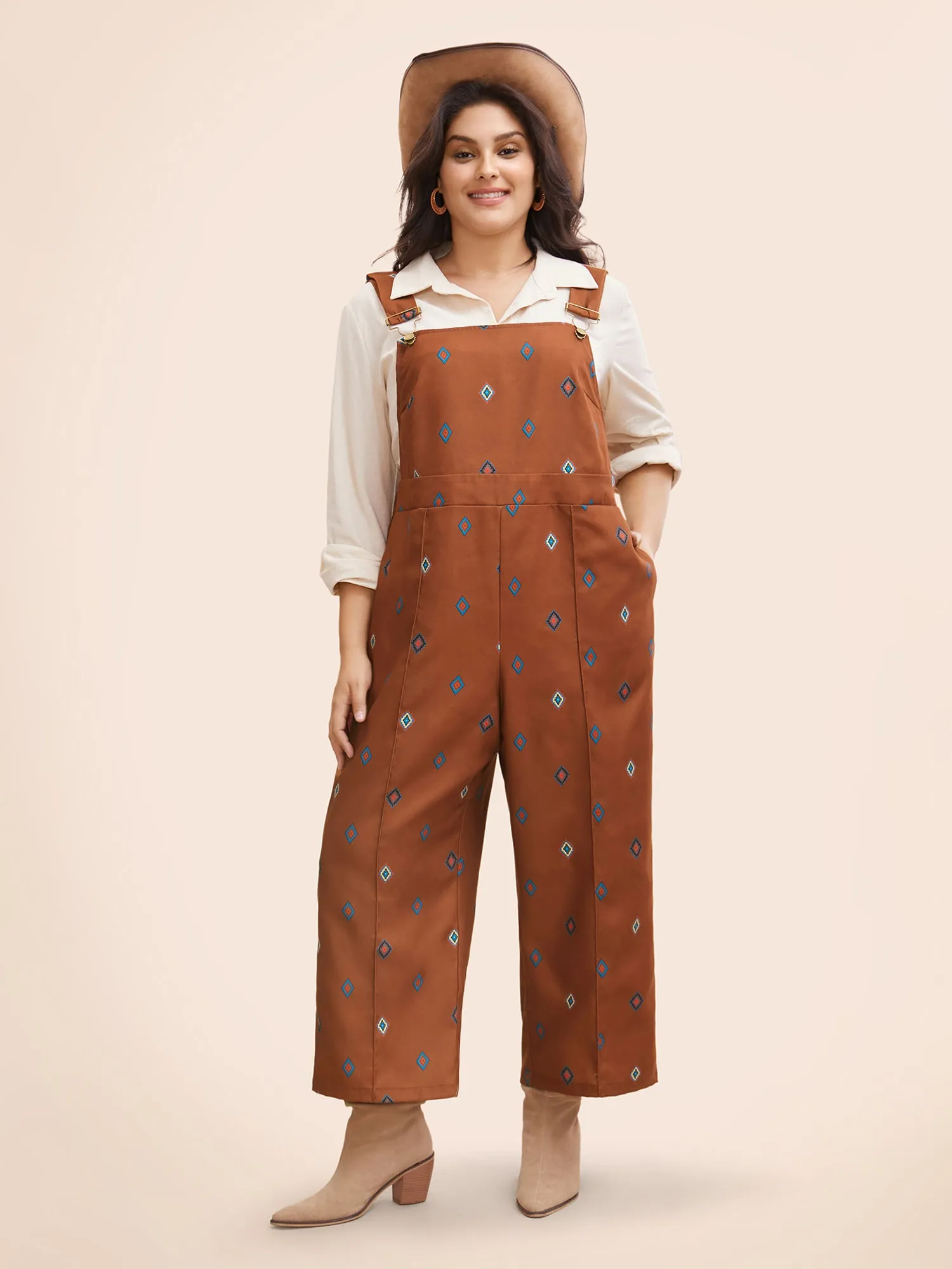 Geometric Print Adjustable Straps Overall sold by Bloomchic product image thumbnail 3