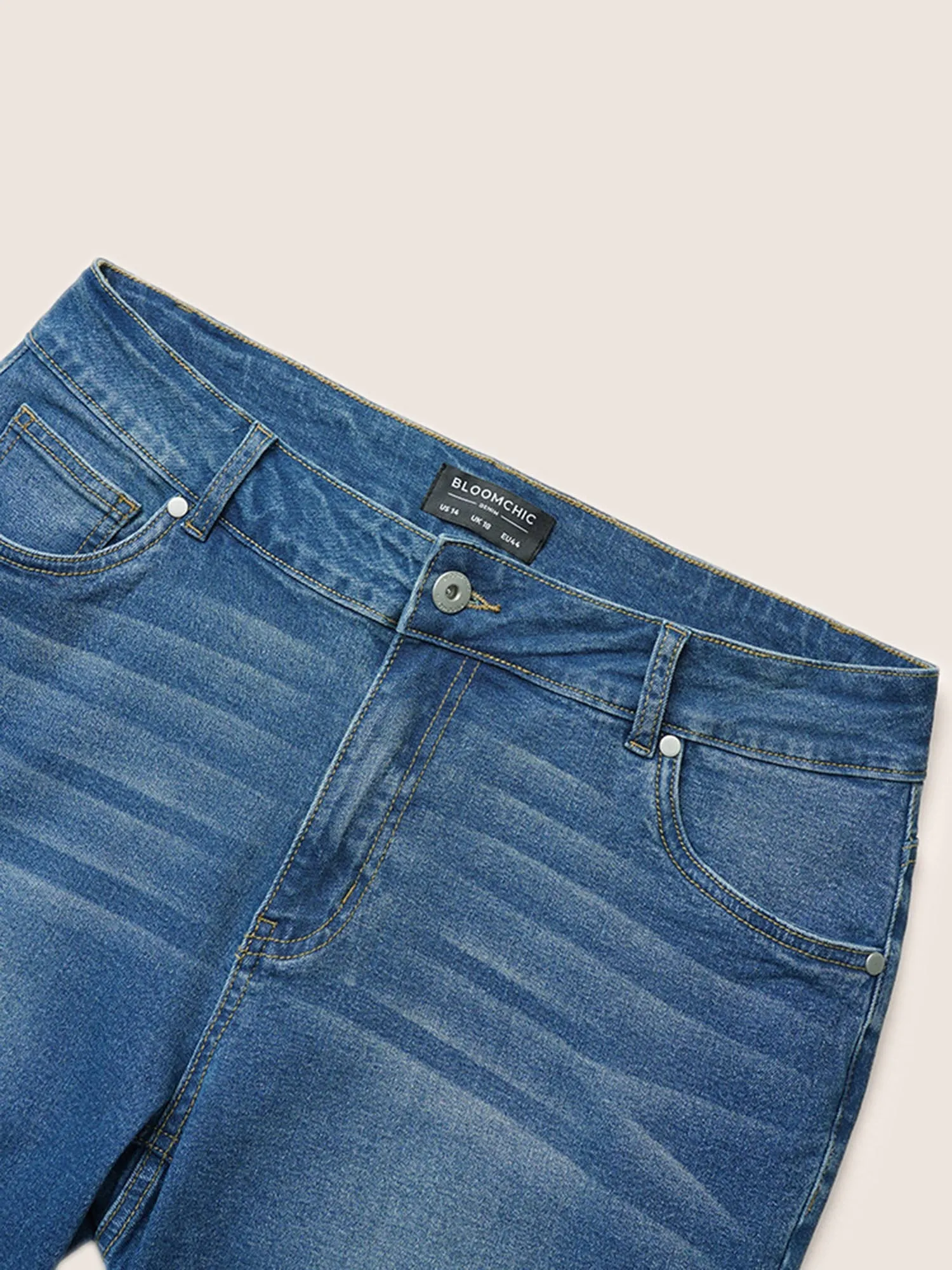 Medium Wash Flare Leg High Jeans sold by Bloomchic product image thumbnail 5