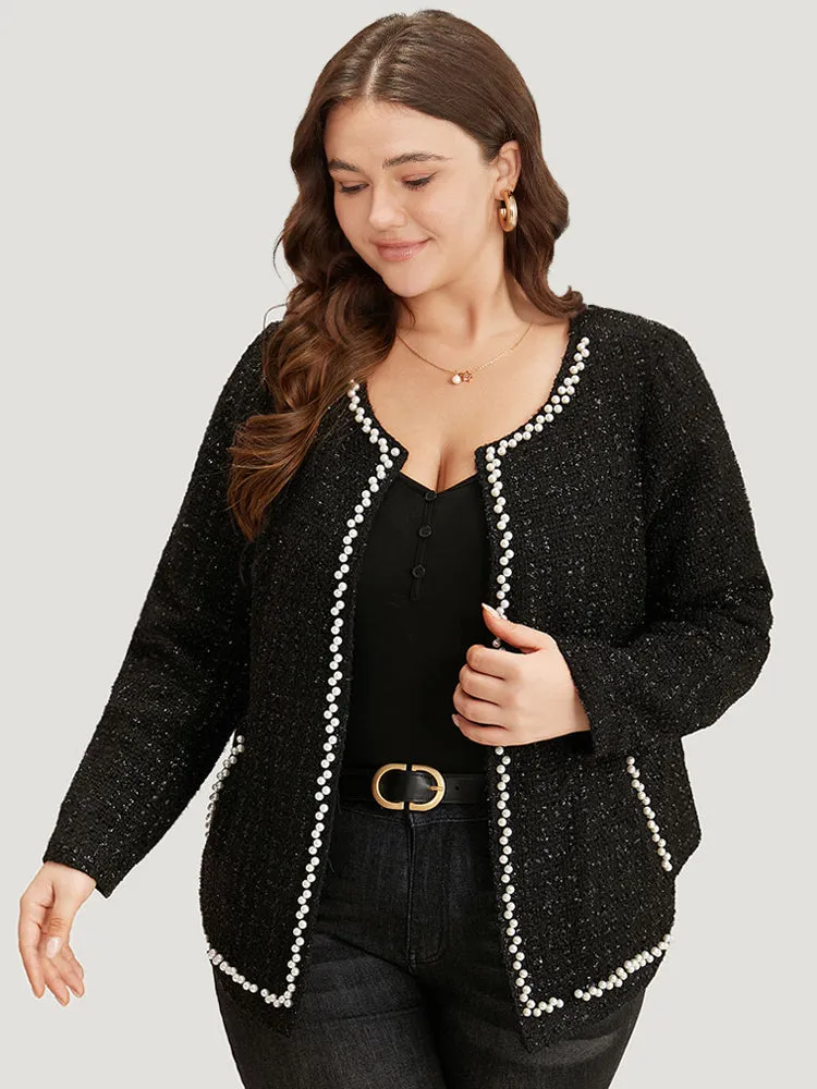 Pearl Tweed Beaded Texture Pocket Blazer sold by Bloomchic product image thumbnail 5