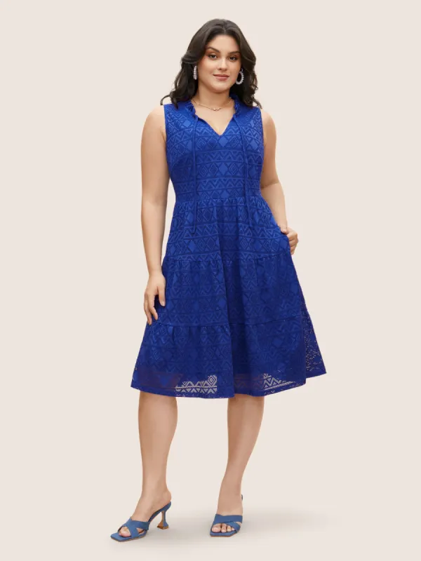 Geometric Cut Out Tie Knot Sleeveless Dress sold by Bloomchic