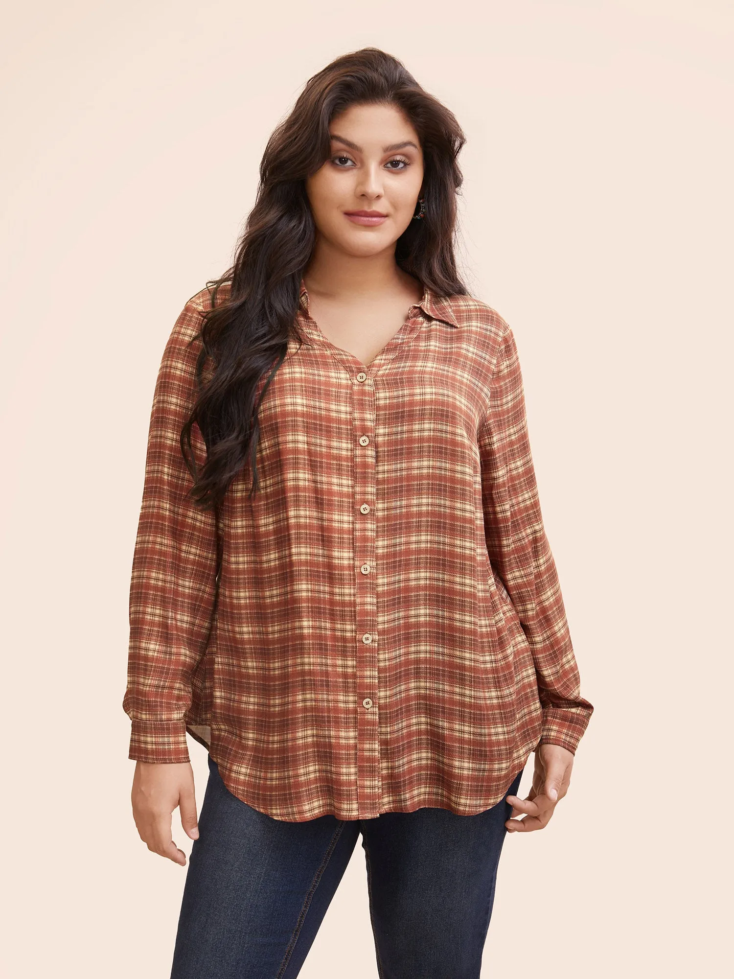 Plaid Long Sleeves Blouse sold by Bloomchic product image thumbnail 3