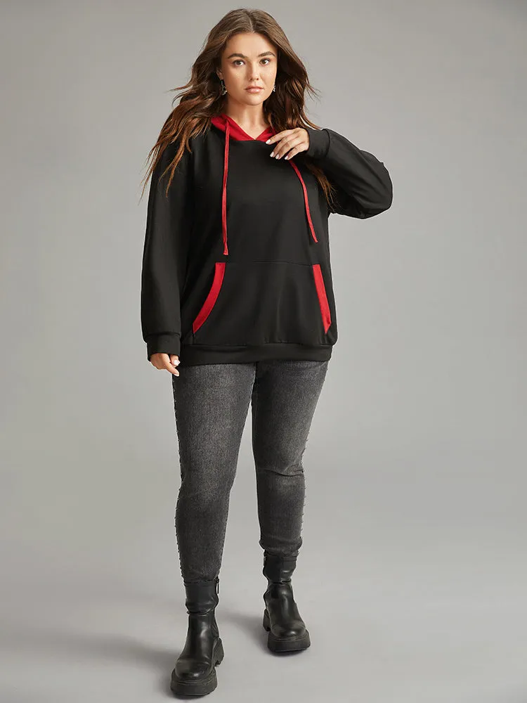 Halloween Hooded Drawstring Contrast Pocket Sweatshirt sold by Bloomchic product image thumbnail 5