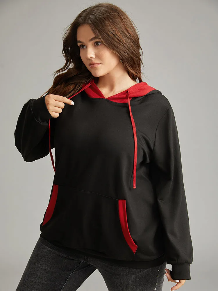 Halloween Hooded Drawstring Contrast Pocket Sweatshirt sold by Bloomchic product image thumbnail 4