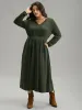 Plain Plisse Elastic Cuffs Midi Dress sold by Bloomchic