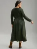 Plain Plisse Elastic Cuffs Midi Dress sold by Bloomchic
