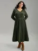 Plain Plisse Elastic Cuffs Midi Dress sold by Bloomchic