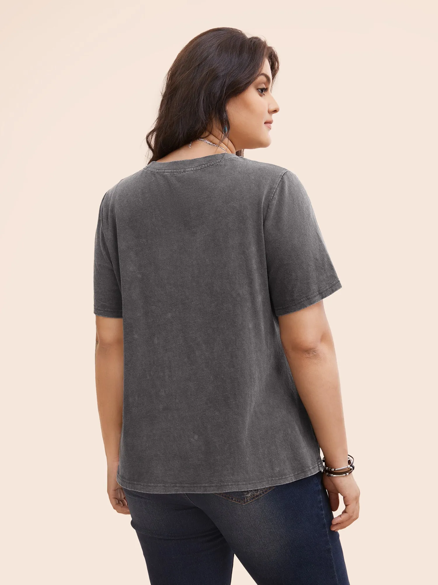 Retro Wash Textured Slim-Fit T-shirt sold by Bloomchic product image thumbnail 2