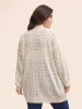 Kimono Collar Patch Pocket Pointelle Knit Cardigan sold by Bloomchic