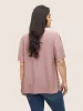Plain Textured Geometric Flutter Sleeve T-shirt sold by Bloomchic