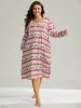 Christmas Elk Hooded Drawstring Pocket Sleep Dress sold by Bloomchic