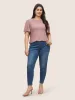 Plain Textured Geometric Flutter Sleeve T-shirt sold by Bloomchic