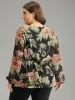 Floral Flutter Hem Elastic Waist Blouse sold by Bloomchic