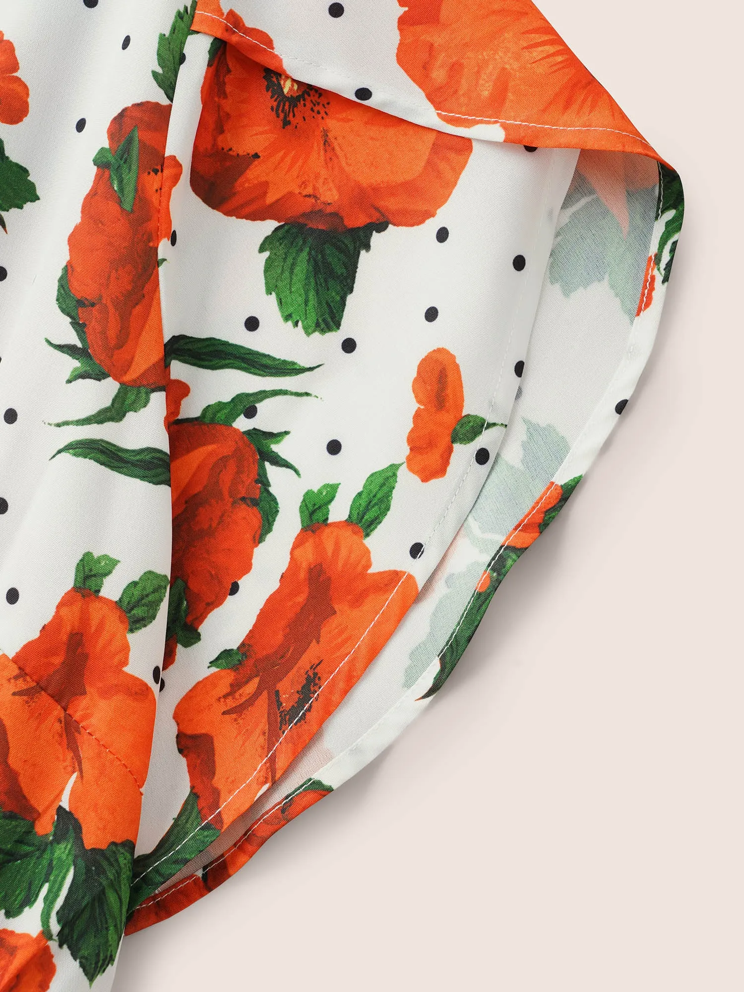 Overlap Collar Floral Elastic Waist Petal Sleeve Blouse sold by Bloomchic product image thumbnail 5