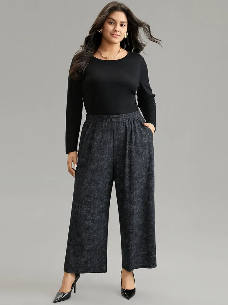 Vintage Heather Elastic Waist Wide Leg Pants sold by Bloomchic product image thumbnail 4