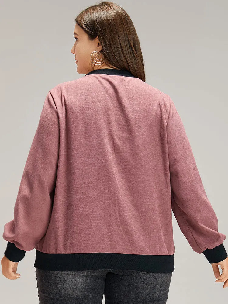 Patchwork Contrast Pocket Zipper Button Detail Jacket sold by Bloomchic product image thumbnail 2