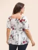 Floral Print Square Neck Gathered Puff Sleeve Blouse sold by Bloomchic