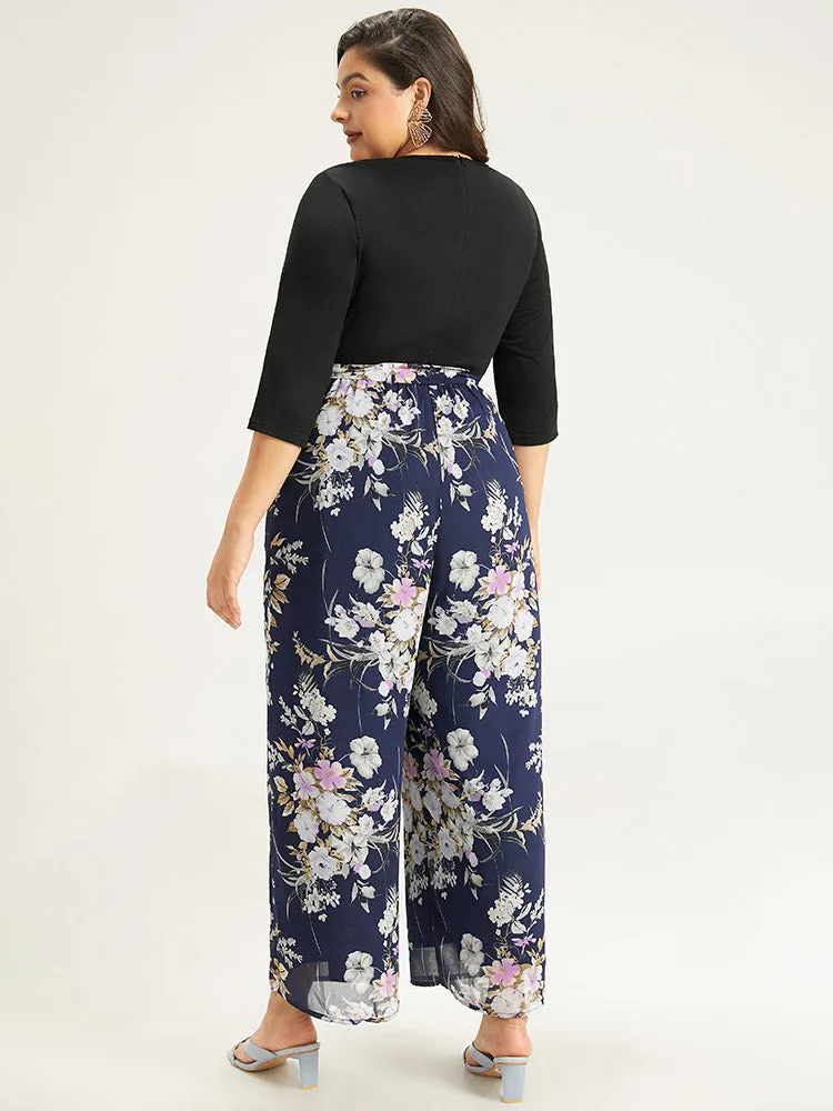 Floral Patchwork Belted Jumpsuit sold by Bloomchic product image thumbnail 4