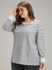 Cotton Striped Striped Sweatshirt sold by Bloomchic