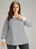 Cotton Striped Striped Sweatshirt sold by Bloomchic