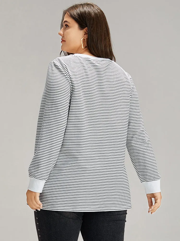 Cotton Striped Striped Sweatshirt sold by Bloomchic product image thumbnail 2