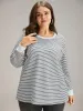 Cotton Striped Striped Sweatshirt sold by Bloomchic