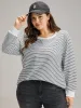 Cotton Striped Striped Sweatshirt sold by Bloomchic