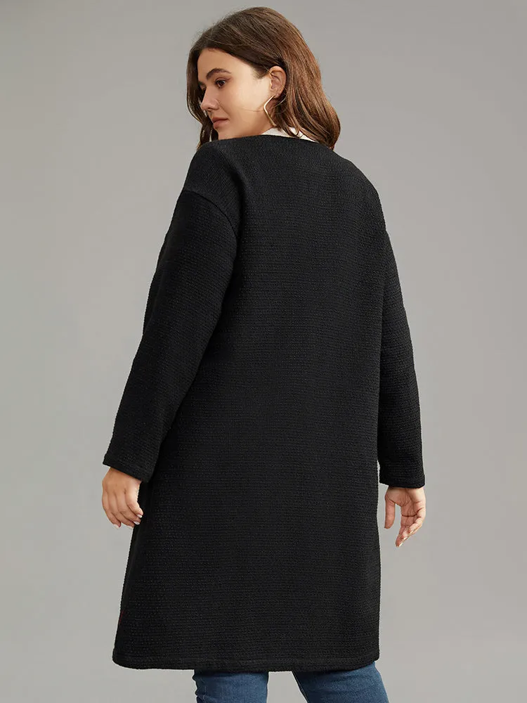 Solid Tweed Pocket Metai Detail Zipper Coat sold by Bloomchic product image thumbnail 5