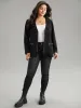 Solid Zipper Fly Pocket Blazer sold by Bloomchic