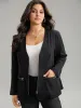 Solid Zipper Fly Pocket Blazer sold by Bloomchic