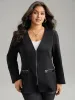 Solid Zipper Fly Pocket Blazer sold by Bloomchic