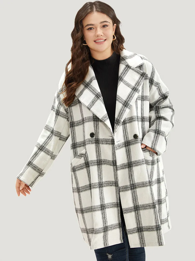 Plaid Lapel Collar Button Up Coat sold by Bloomchic product image thumbnail 4