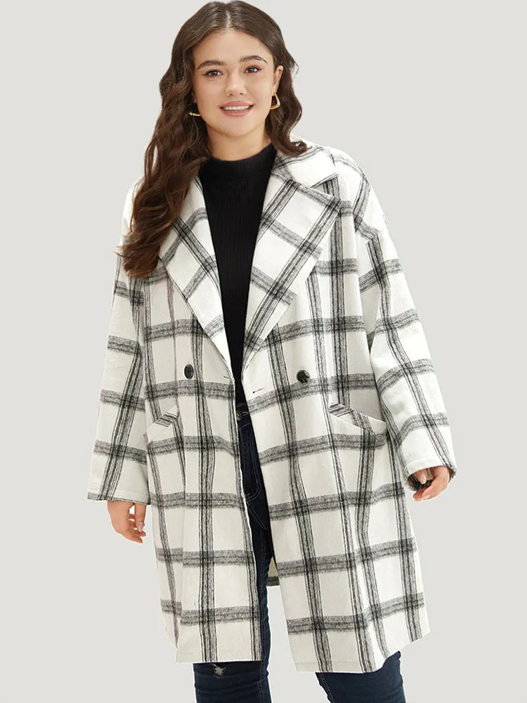 Plaid Lapel Collar Button Up Coat sold by Bloomchic product image thumbnail 5
