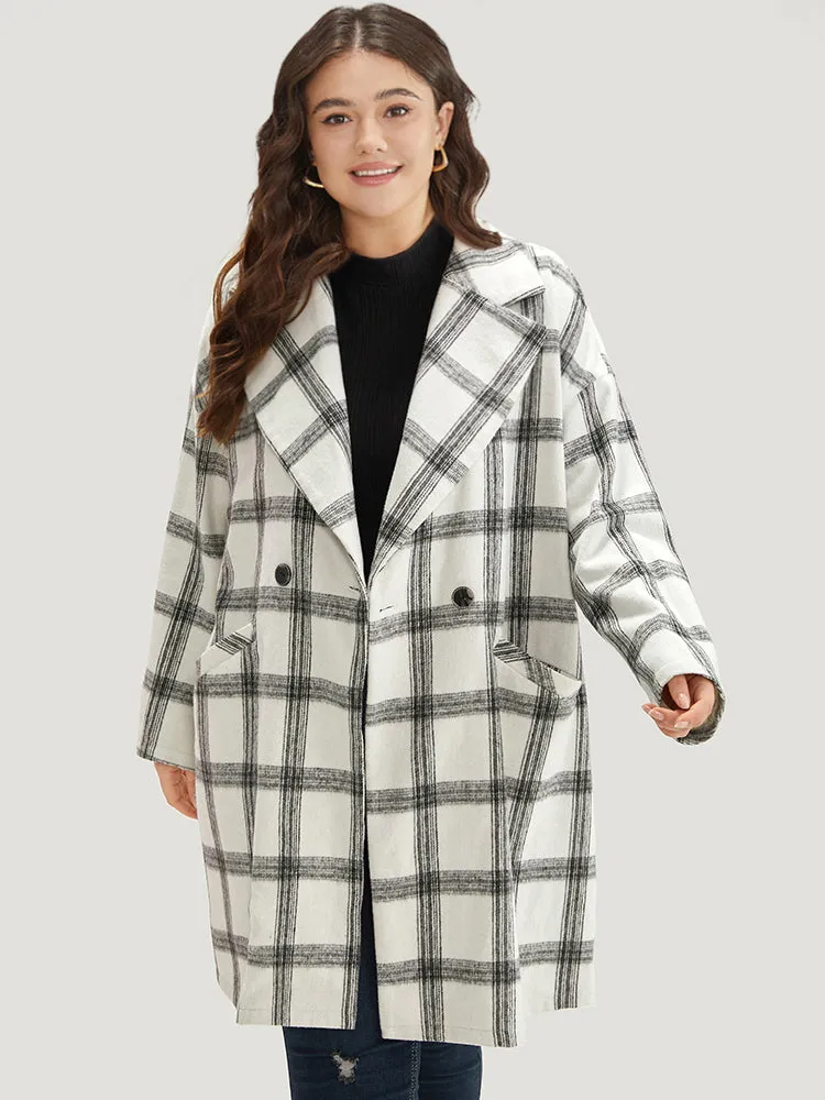 Plaid Lapel Collar Button Up Coat sold by Bloomchic product image thumbnail 3