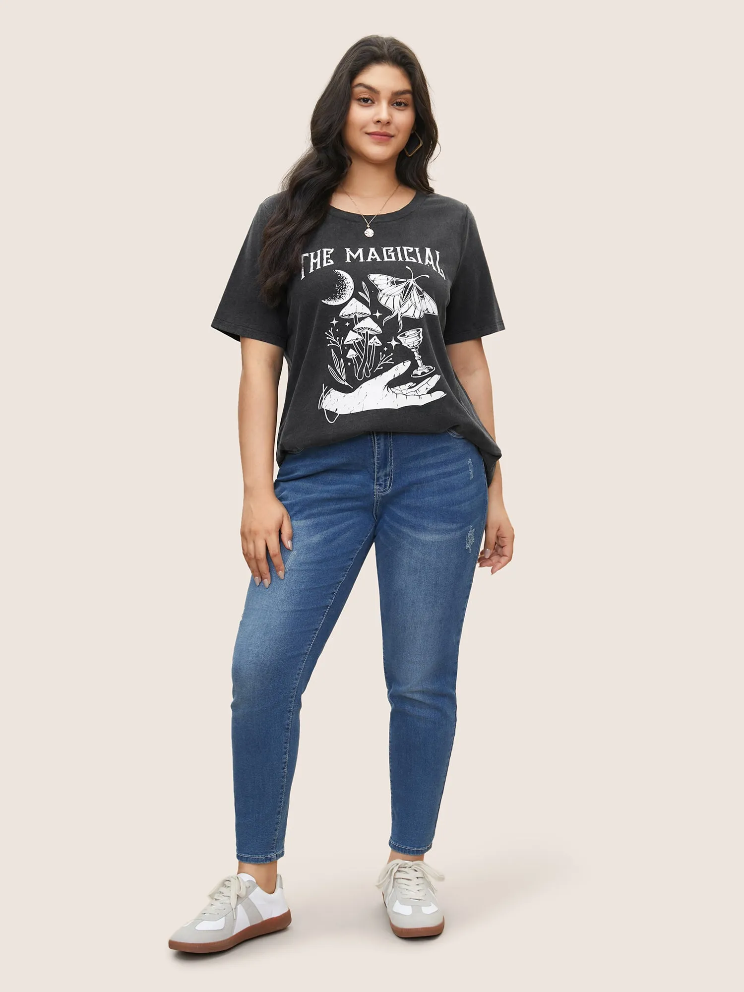 Horoscope Print Vintage Round Neck T-shirt sold by Bloomchic product image thumbnail 3