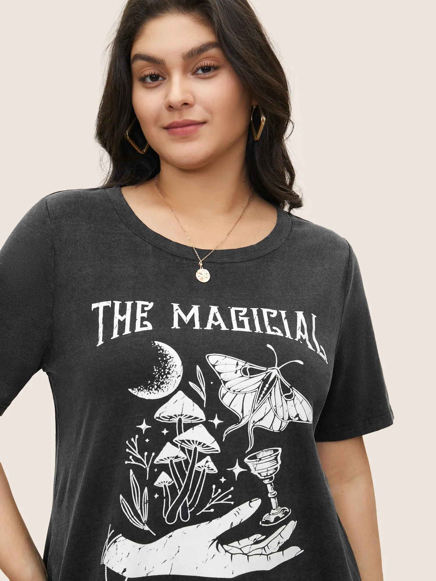 Horoscope Print Vintage Round Neck T-shirt sold by Bloomchic product image thumbnail 4