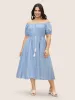Off Shoulder Striped Frill Trim Tassels Dress sold by Bloomchic