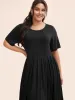 Supersoft Essentials Solid Pleated Round Neck Midi Dress sold by Bloomchic