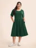 Supersoft Essentials Solid Pleated Round Neck Midi Dress sold by Bloomchic