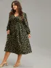 Floral Glitter V Neck Pocket Gathered Dress sold by Bloomchic
