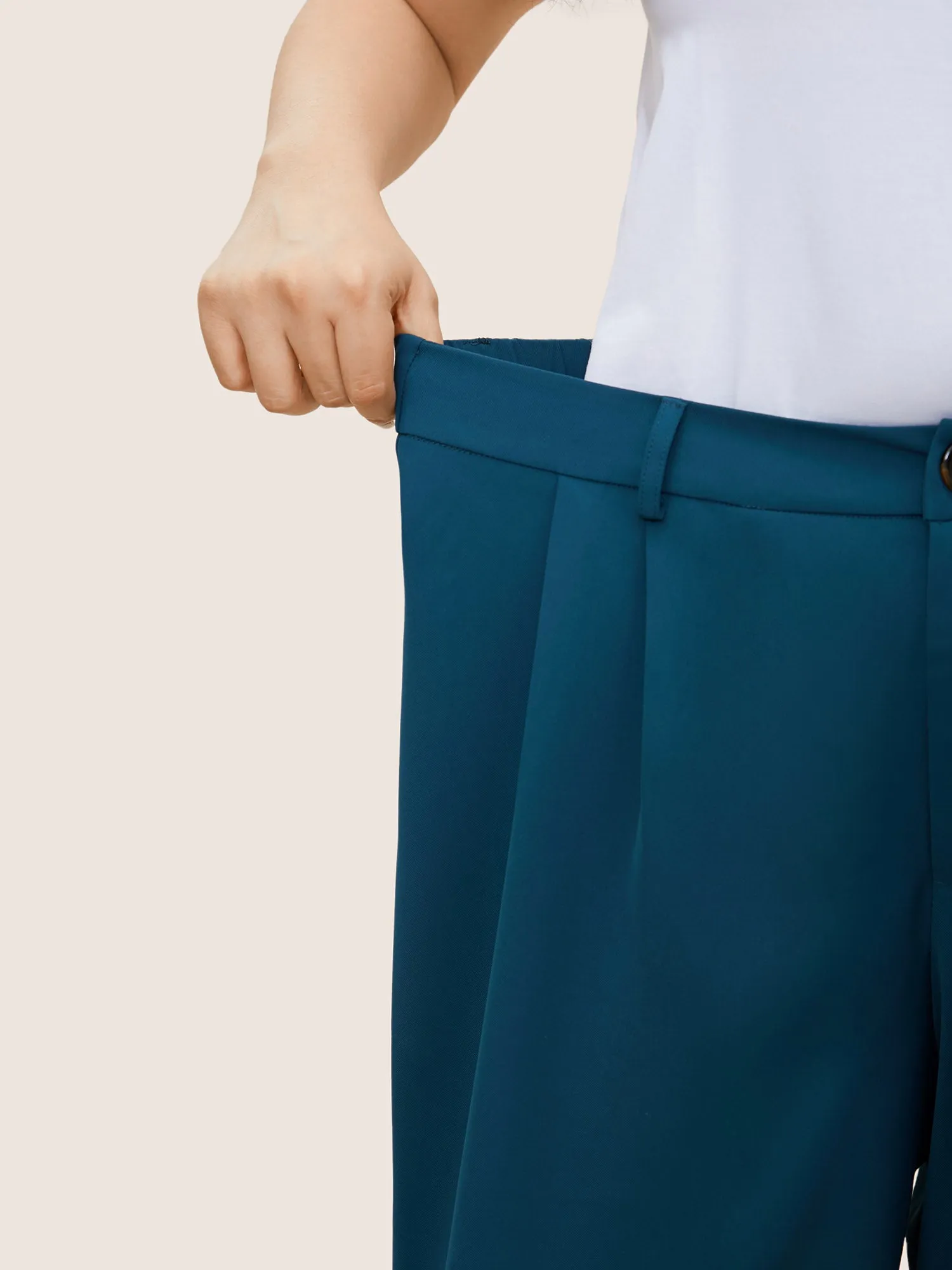 Solid Elastic Waist Straight Leg Pants sold by Bloomchic product image thumbnail 4