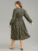 Floral Glitter V Neck Pocket Gathered Dress sold by Bloomchic