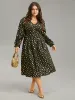 Floral Glitter V Neck Pocket Gathered Dress sold by Bloomchic