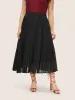 Solid Pleated Elastic Waist Mesh Skirt sold by Bloomchic