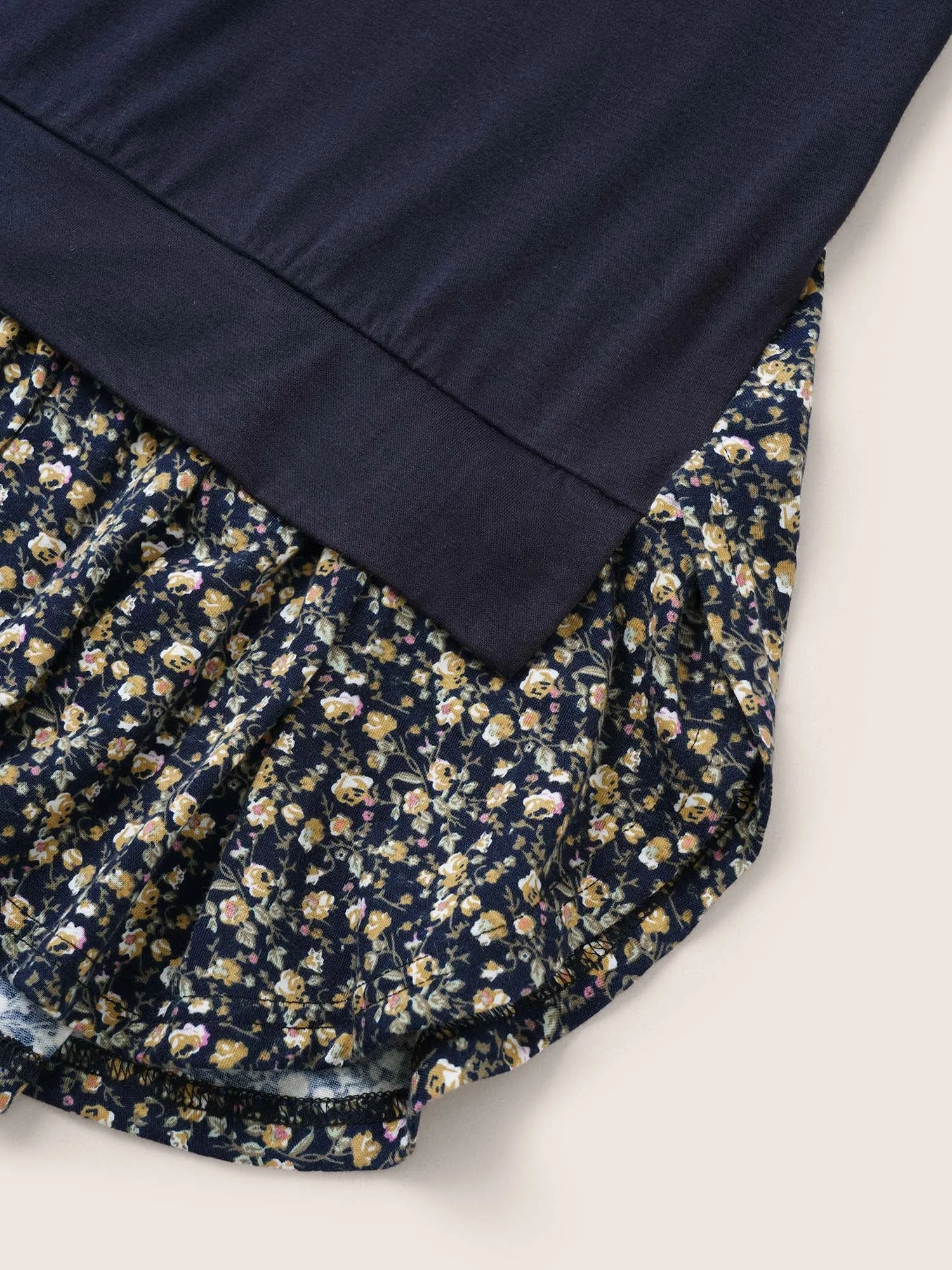 Ditsy Floral Patchwork Split Hem T-shirt sold by Bloomchic product image thumbnail 5