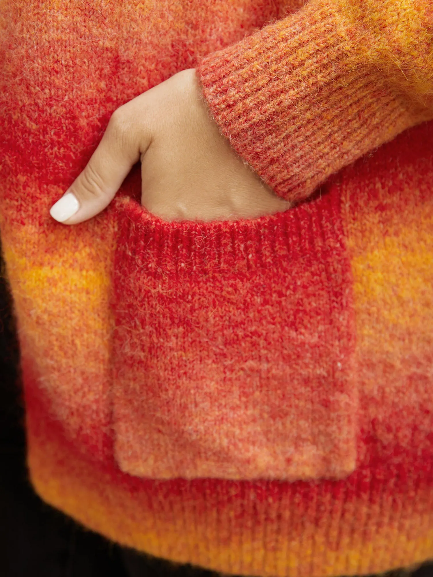 Plain Textured Split Hem Sweatshirt sold by Bloomchic product image thumbnail 2