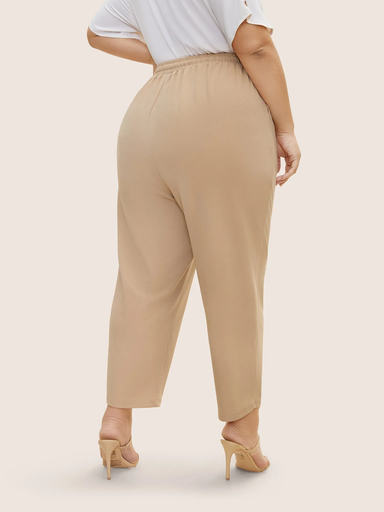 Solid Drawstring Elastic Waist Pencil Pants sold by Bloomchic product image thumbnail 2