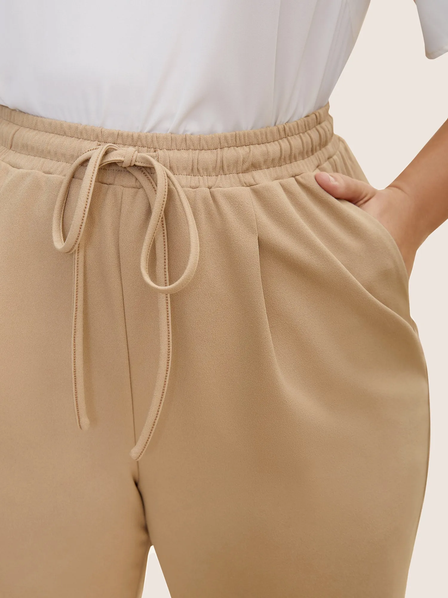 Solid Drawstring Elastic Waist Pencil Pants sold by Bloomchic product image thumbnail 5